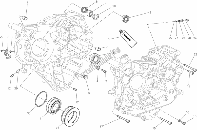 Todas as partes de Rolamentos Do Cárter do Ducati Diavel Carbon FL Brasil 1200 2015